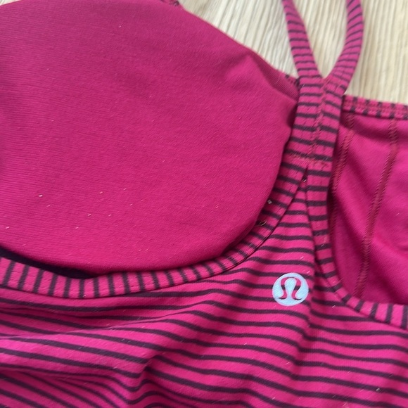 Lululemon Striped Pink Power Y Tank Women's Top racer back XL - Picture 5 of 8